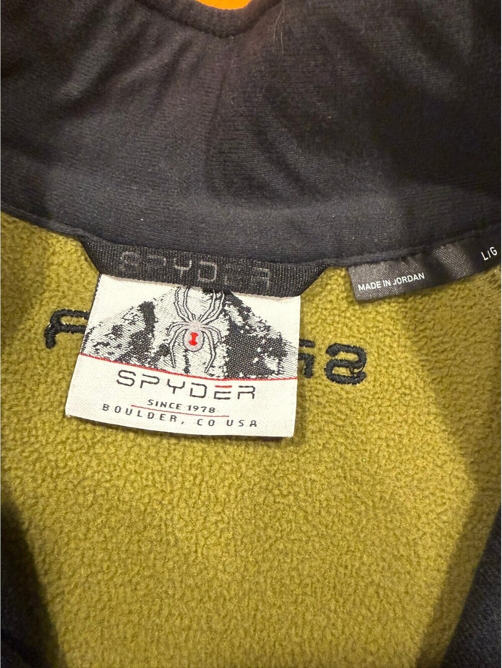 Spyder Core Sweater Jacket Men L Olive Black Full Zip Fleece Ski US Team - Picture 5 of 9